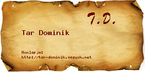 Tar Dominik névjegykártya